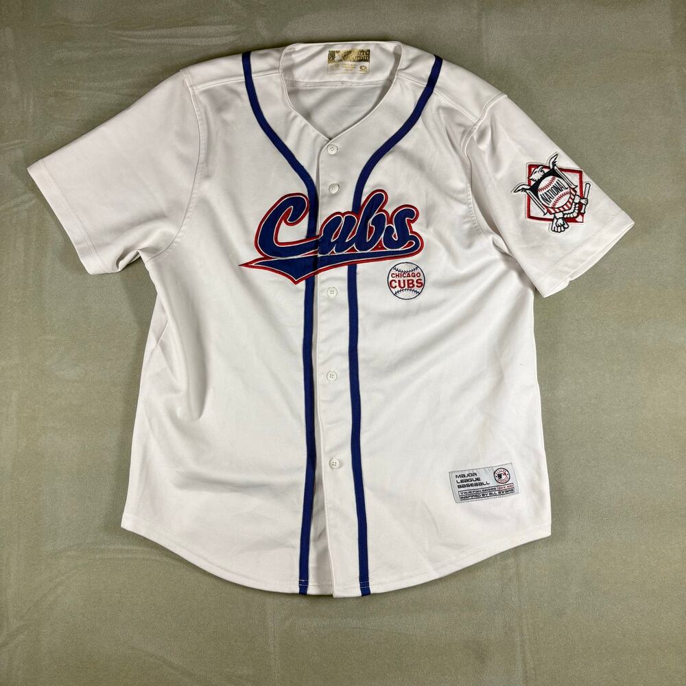 Chicago Cubs MLB Baseball Jersey White Blue National League Patch XL Youth